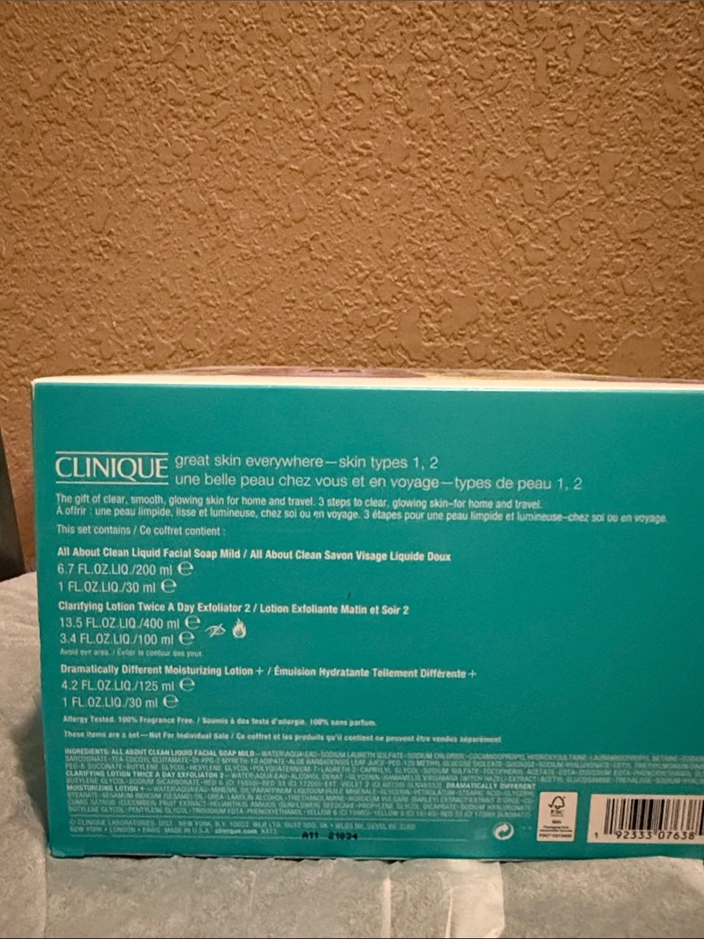 NWT Clinique Great Skin Everywhere- Skin Type 1, 2.. Never unpacked. 6 piece kit